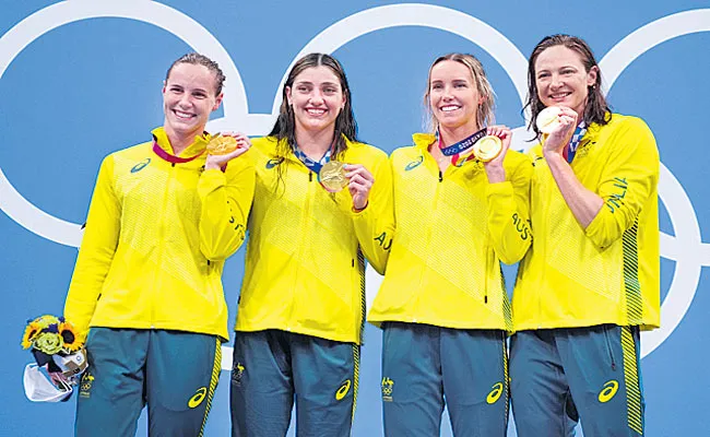 Australia women open Tokyo Olympics account with third straight 4x100m gold - Sakshi