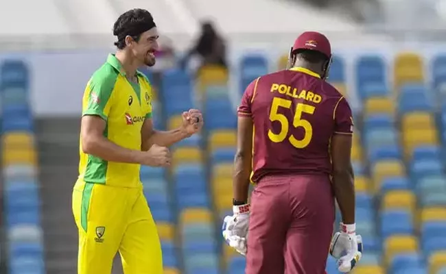 AUS Vs WI: Mitchell Starc Shines Super Bowling Easy Victory Vs WI - Sakshi