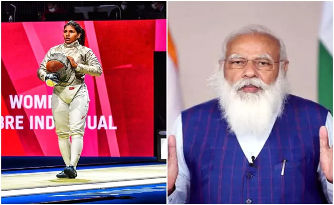 Tokyo Olympics: PM Modi Reacts To Bhavani Devis Apology After 2nd Round Fencing Knockout - Sakshi