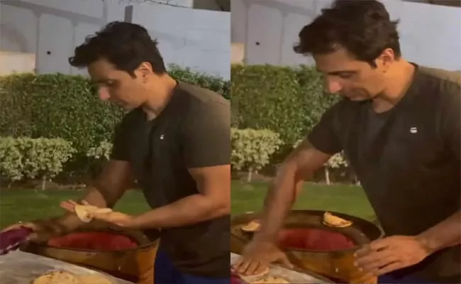 Viral Video: Sonu Sood Makes Tandoori Rotis At His Punjabi Dhaba - Sakshi