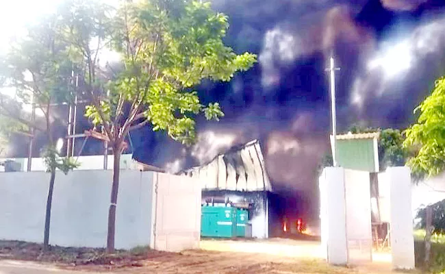 Chittoor Kuppam Massive Fire Accident At Milk Production Center - Sakshi