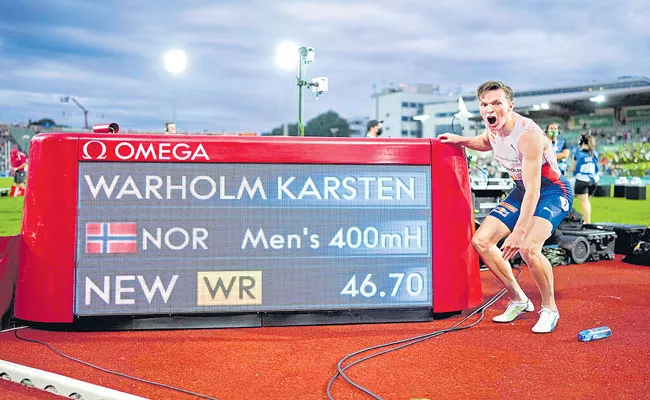 Karsten Warholm runs second-fastest 400 hurdles ever at Diamond - Sakshi