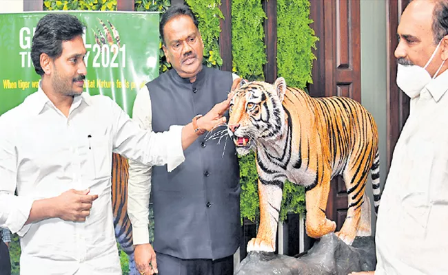 CM YS Jagan Comments On World Tiger Day And Release Poster - Sakshi