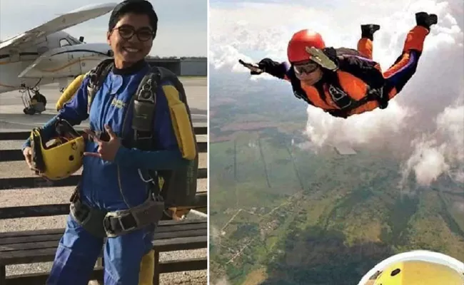 Gujarat Woman Shweta Parmar Get License In Skydiving - Sakshi