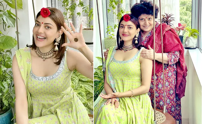 Kajal Agarwal Celebrate First Teej After Marriage, Photos Goes Viral - Sakshi