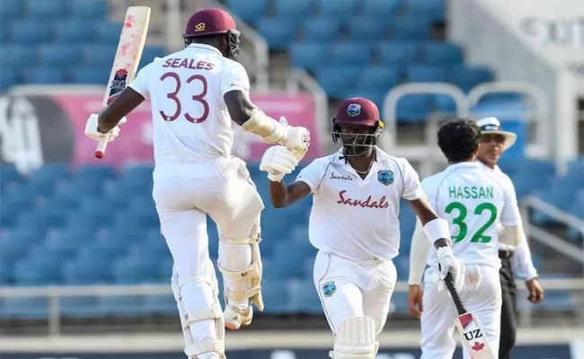 WI Vs PAK 1st Test: Kemar Roach Clinch Nail Biting Win For Windies - Sakshi