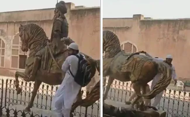 Maharaja Ranjith Singh Statue Vandalised In Pakistan - Sakshi