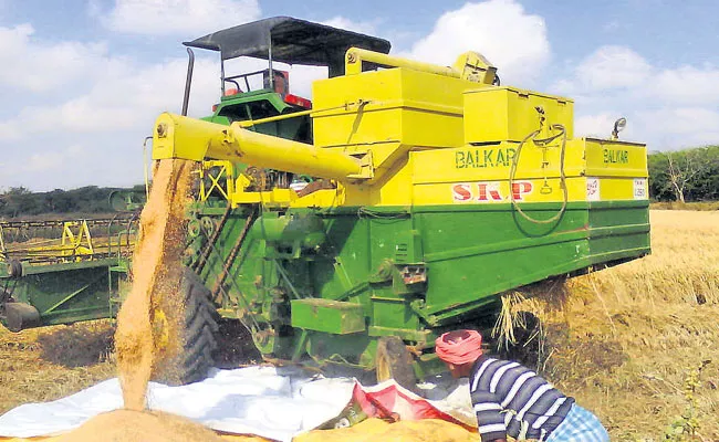 AP Govt Will Give Subsidy Harvesting Machines To Farmers - Sakshi