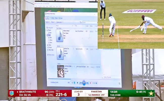 Third Umpire Mistakenly Shows Music Playlist On Big Screen Became Viral - Sakshi