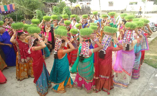 Teej Festival 2021: Celebrations Begins In Adilabad DIstrict - Sakshi