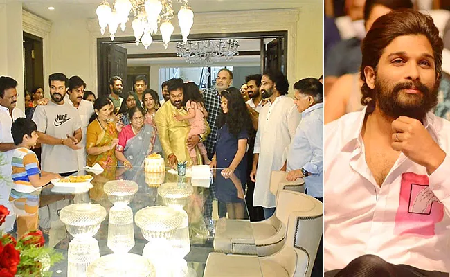 Allu Arjun Absence On Megastar Chiranjeevi Birthday Celebrations - Sakshi