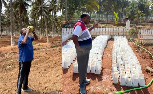 HD Kumaraswamy Farming In Doddaballapur Firm - Sakshi