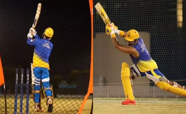 IPL 2021: Watch Dhoni, Raina Hard Hitting In Nets - Sakshi