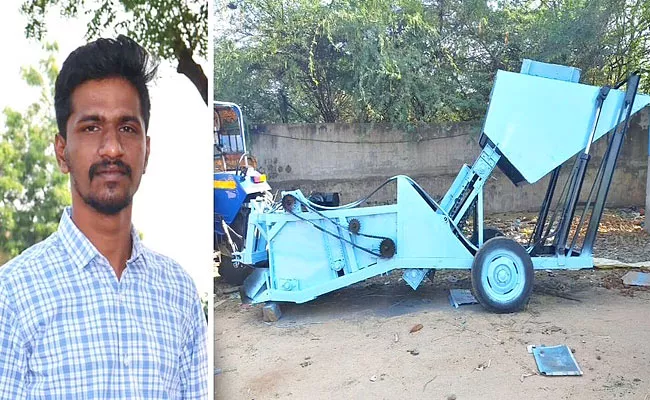 Engineer Snadeep Invent Low Cost Harvester Clears Stones And Makes Land Cultivable - Sakshi