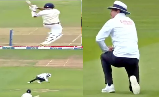 Cheteshwar Pujara Powerful Shot Scare Leg Umpire Richard Kettleborough - Sakshi