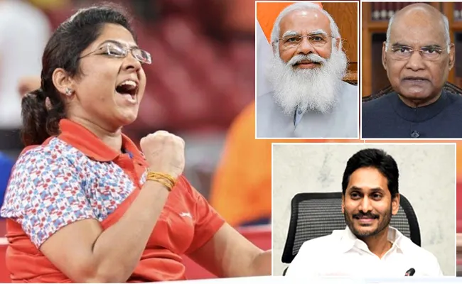 Celebraties Wishes Bhavinaben Patel Won Silver Medal Tokyo Paralympics - Sakshi