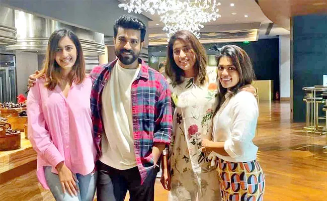 Ram Charan Takes His Sisters sushmita, Sreeja, Niharika Out For Lunch - Sakshi