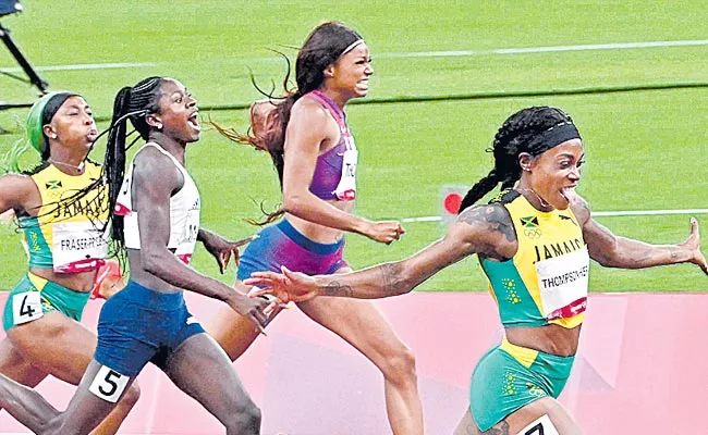 Tokyo Olympics: Elaine Thompson New History Double Double Gold - Sakshi