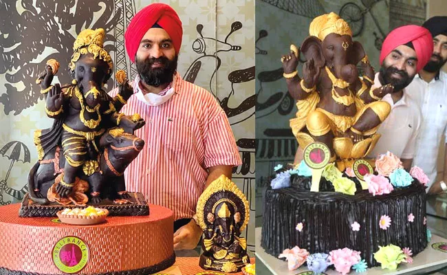 Ludhianas Chocolate Ganesha Melts Into Delicious Treat - Sakshi