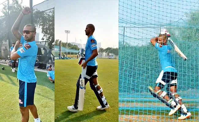 Shikar Dhawan Hits Strong Net Practice Session Ahead Of IPL 2021 Viral - Sakshi