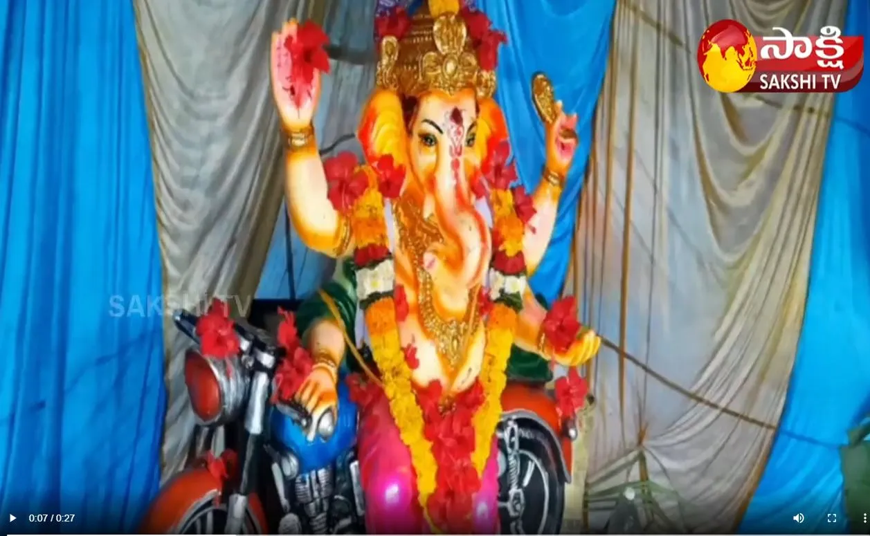 Bullet Bandi Ganapati Statue At Vizag District 