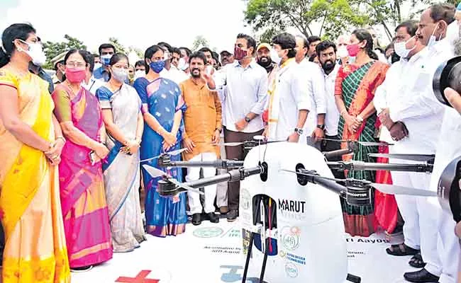 Medicines From The Sky Started At Vikarabad Drones To Deliver Vaccines In TS - Sakshi