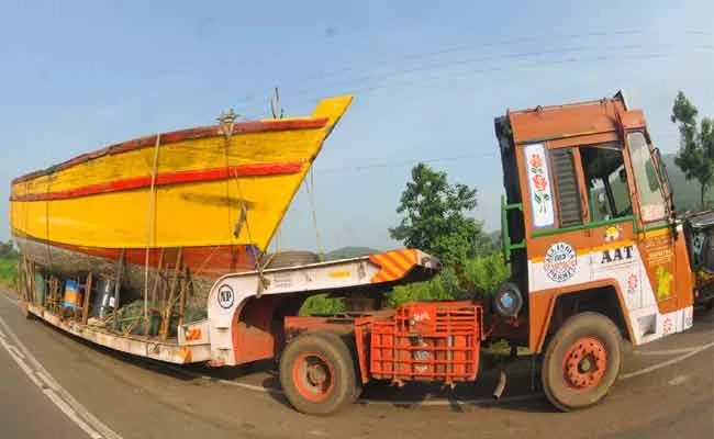 Large Boat Transport Over The Lorry - Sakshi