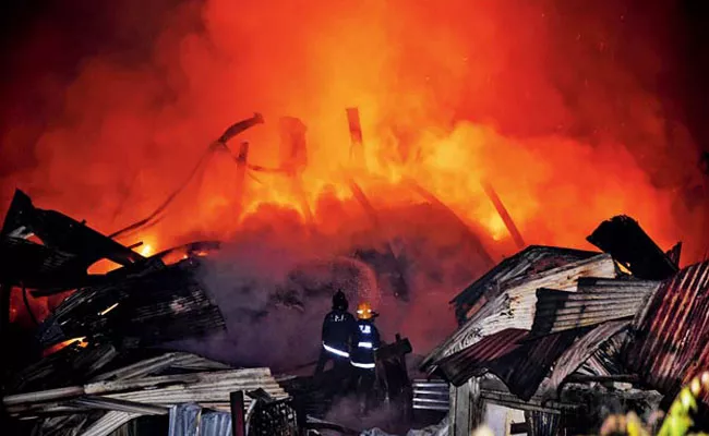 Mumbai Massive Fire Breaks Out At Scrapyard in Mankhurd Area - Sakshi