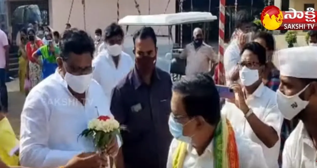 Minister Sri Ranganatha Raju Visits Dwaraka Tirumala Devasthanam