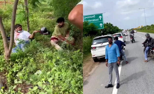 Two Wheeler Hit To Minister Errabelli Dayakar Rao Convoy In Yadadri District - Sakshi