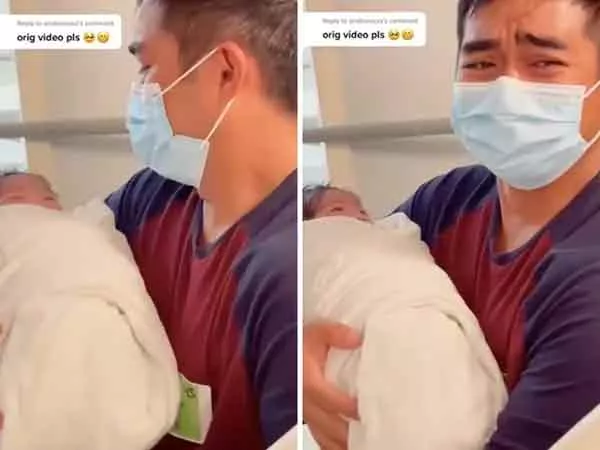 Viral Video: First Time Father Reaction Holding His Newborn Son - Sakshi