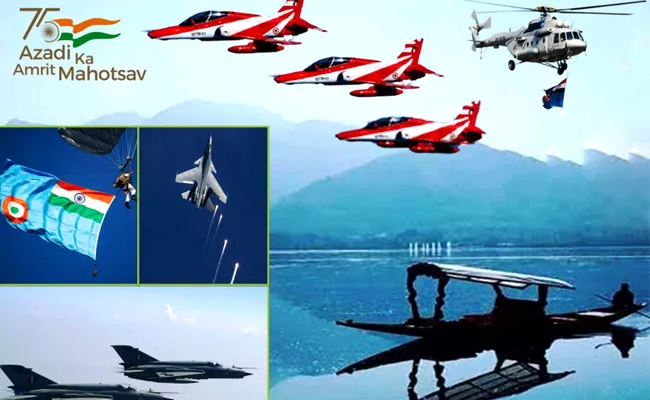 Indian Air Force Conduct air show in Jammu and Kashmir - Sakshi