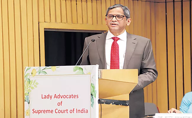 CJI Ramana Bats for 50percent Reservation for Women in Judiciary - Sakshi