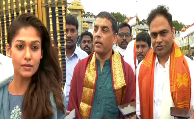 Dil Raju Vamsi Paidipally And Nayanathara Visits Tirumala - Sakshi