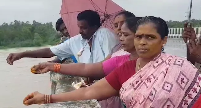 heavy water flowing in champavathi river