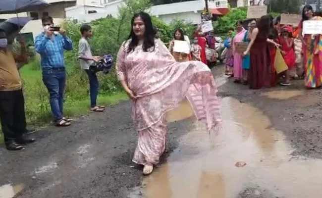 Unique Protest Womens Catwalk On Road In Bhopal  - Sakshi