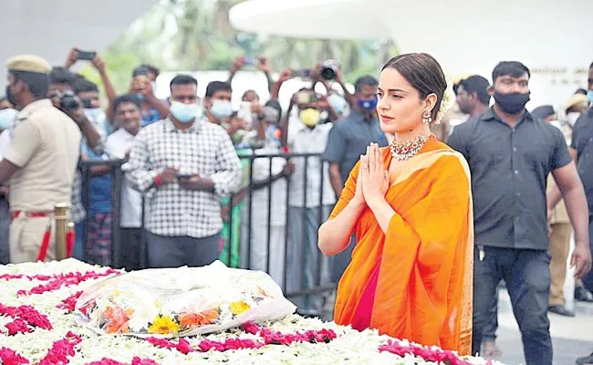 Kangana Ranaut pays tribute to Jayalalithaa in Chennai  - Sakshi