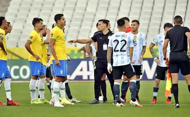 FIFA Worldcup Qualifier Brazil Vs Argentina Abandon After Cops Enter Ground - Sakshi