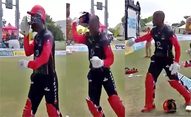 CPL 2021: Sherfane Rutherford Throws Helmet Frustration After Run Out - Sakshi