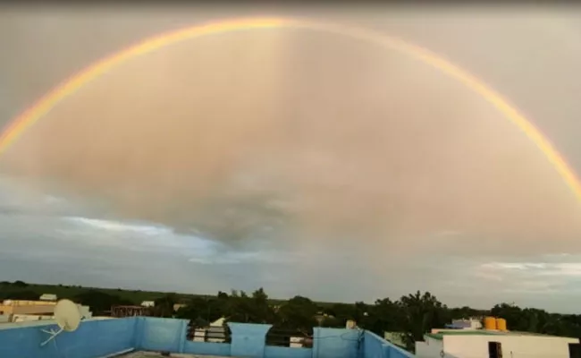 Rainbow Formed On Sky In Manavapadu Gadwala District - Sakshi