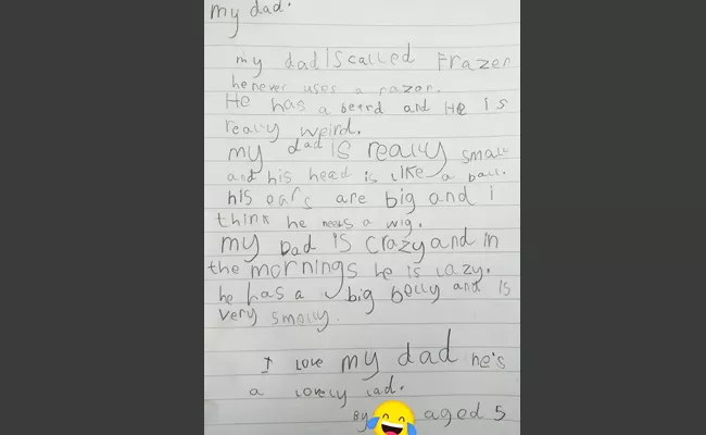 viral: 5 Year Old Poem On Smelly Dad Funny Poem  - Sakshi