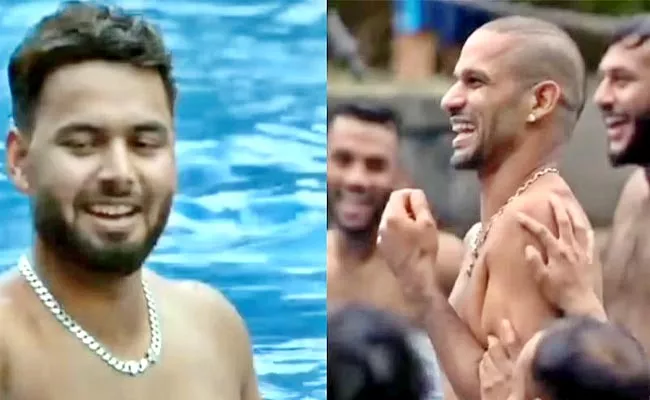 IPL 2021: Delhi Capitals Players Fun Session At Swimming Pool Viral - Sakshi