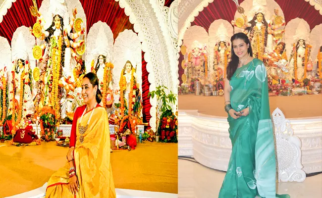 Kajol Rani Mukerji Sumona and others seeks goddess Durga blessings - Sakshi