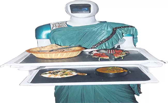 Hotel Sector Is Changing The Trend Robots Delivering Food At Restaurant - Sakshi