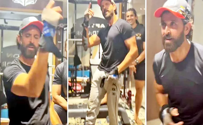 Bollywood Hero Hrithik Roshan Dancing In The Gym - Sakshi