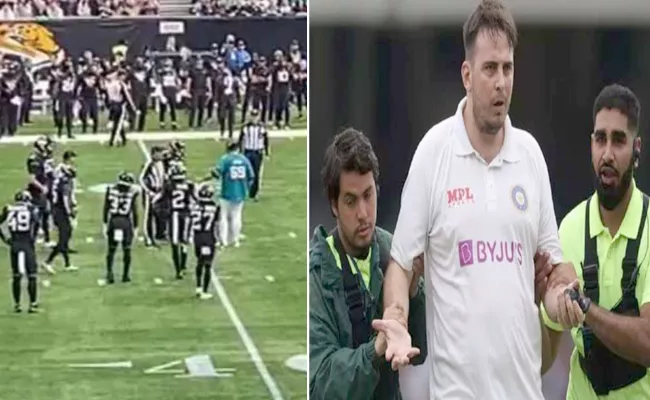 Cricket Pitch Invader Jarvo Intrudes Field Once Again During NFL Match In London - Sakshi