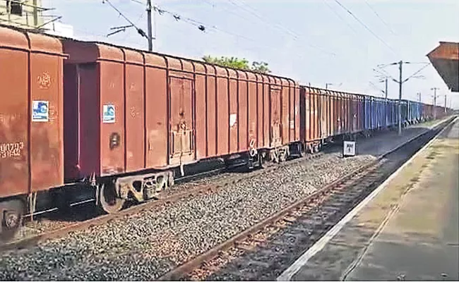 Triveni Goods Train cargo transport Andhra Pradesh South Central Railway - Sakshi