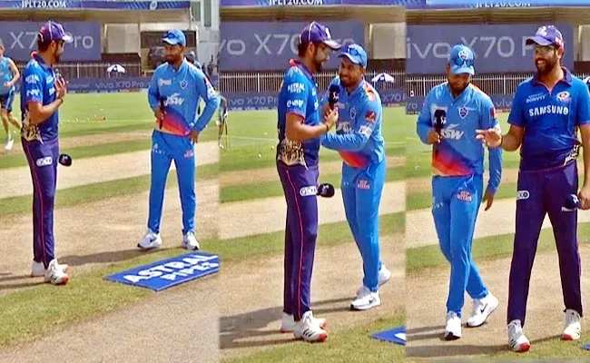 Hillarious Comedy Between Rohit Sharma And Rishab Pant During Toss - Sakshi