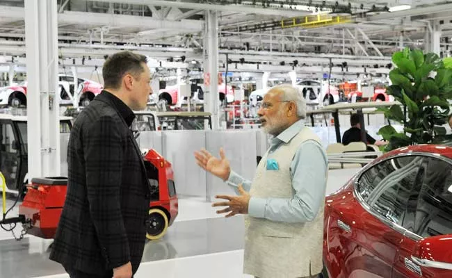 Tesla Electric Vehicles To India Musk Request PM Modi Over Tax Cut - Sakshi