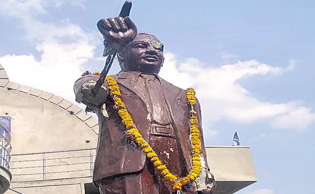 Ambedkar statue destroyed Concern of Dalit communities in Bhainsa - Sakshi